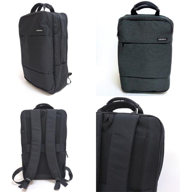 SUSFOUR 多機能 ビジネスリュック ビジネス リュック 仕事 PC収納付き スクエア型 リュック リュックサック スクエアリュック パソコン PC タブレット 通勤 通学 A4サイズOK スクエア タブレット収納 キャリーオン キャリーカート対応 メンズ ユニセックス スタイリッシュ クール かっこいい 杢調