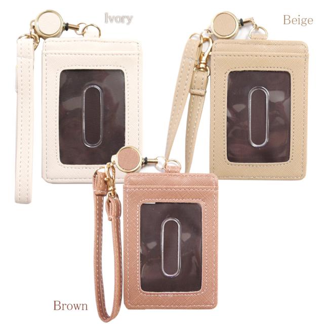 【メール便なら送料無料】 立体的なテディベアのゴールドプレートが可愛い リール付きパスケースパスケース/定期入れ/パスケース/