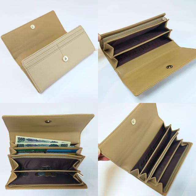 【メール便なら送料無料 】立体的なテディベアのゴールドプレートが可愛い！ 長財布 小銭入れあり お札入れあり カードポケットあり くま 熊 クマ ベア 財布 かぶせ カブセ レディース かわいい 可愛い ガーリー 動物 アイボリー ベージュ ブラウン