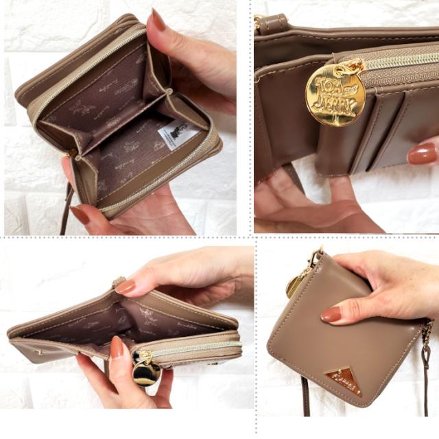 トムとジェリー ミニ財布 コンパクト財布 財布ショルダー 財布 ウォレット ミニウォレット レディース トム＆ジェリー  トムジェリー ミニショルダー コインケース 小銭入れあり かわいい 可愛い アニメ TOM&JERRY トムジェリ フラッパー FLAPPER