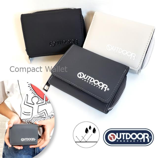 OUTDOOR 三つ折り財布 コンパクト財布 ミニ財布 撥水 かっこいい コンパクト スポーティ シンプル 三つ折り ミニウォレット メンズ 男子 アウトドア 男性 プレゼント アウトドア ブランド かっこいい ロゴデザイン