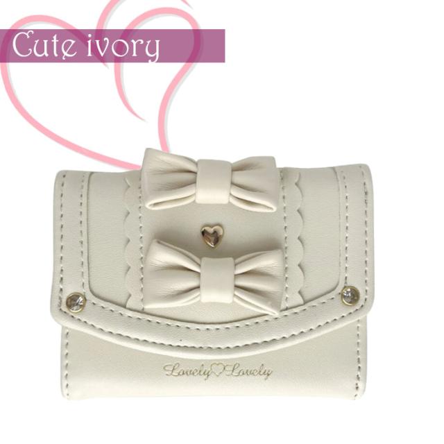 ラブリー ウォレット ハート ロリータ財布 リボン かわいい 姫系 レース ロリィタ 三つ折り財布 レース財布 ミニ財布 がま口財布 レディース  パーティー 結婚式 可愛い ロリィタアクセサリー 甘ロ ゴスロリ フェミニン ピンク