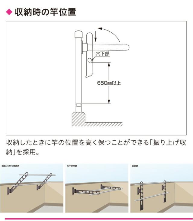 即日出荷 物干し 屋外 ベランダ 壁 壁掛け 物干し竿受け 物干し金物 物干金物 川口技研 ホスクリーン 腰壁用 Hc型 65cm 収納型 スタンド 2本1セッ 半額品 Bayounyc Com
