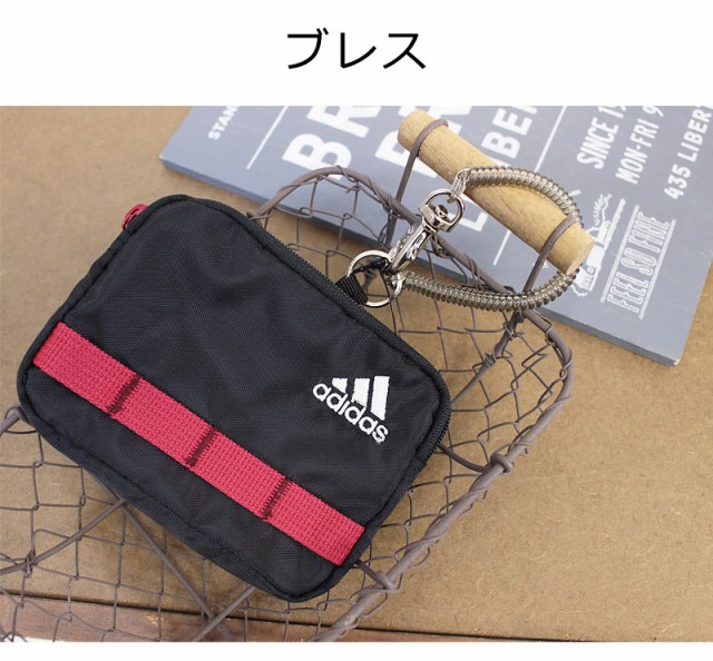 アディダス adidas ストラップ付きファスナー開閉コインケース 小銭