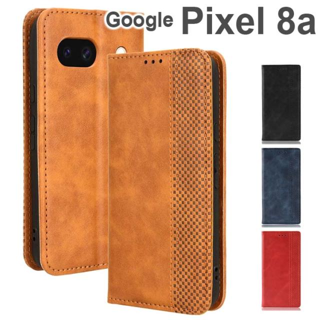 Google Pixel 8a チェックライン手帳ケース