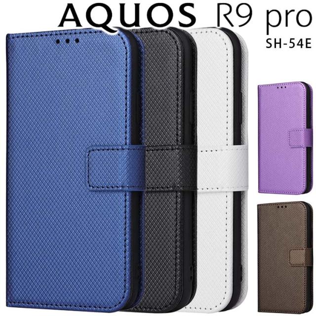 AQUOS R9 Pro チェックレザー手帳ケース