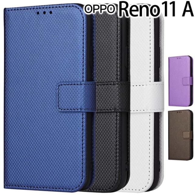  OPPO Reno11 A チェックレザー手帳ケース