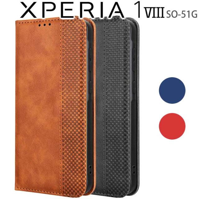 Xperia 1 VIII チェックライン手帳ケース