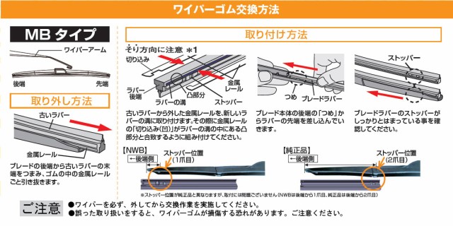 2021年ファッション福袋 NWB 撥水ワイパー 替えゴム MBタイプ フロント 左右2本セット 前 ステップワゴン RK5 RK6 RK7 H21. 10〜H27.3 700mm 375mm MB70HB MB38HB