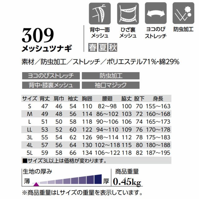 クールメッシュ ツナギ 309 シルバーグレー M 10着 クレヒフク 春夏秋