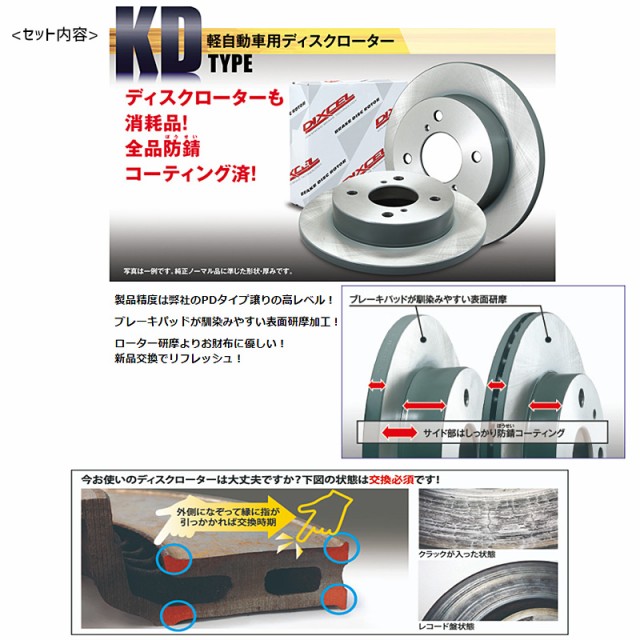 ライフ JC1 JC2 ブレーキパッド ディスクローター フロント セット ターボ無 DIXCEL ディクセル 国産 KS31118-0422  送料無料｜au PAY マーケット