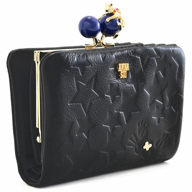 極美品 ANNA SUI マルチケース 財布 ハニカム ラウンドジップ ブラック 極美品 ANNA SUI マルチケース 財布 ハニカム ラウンドジップ