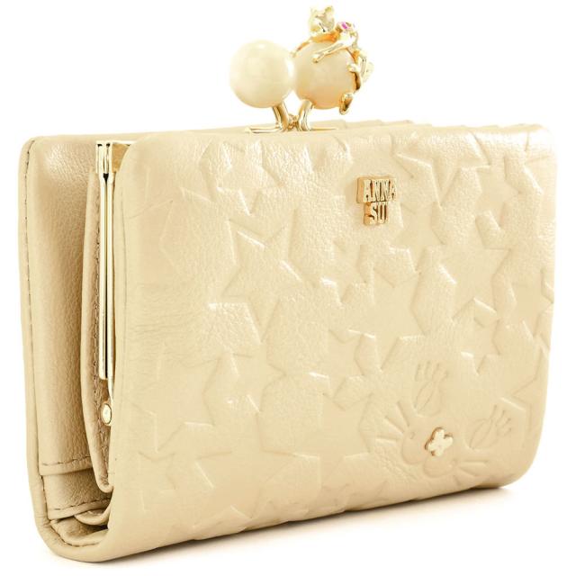 ANNA SUI 財布　三つ折りがま口　ゴールド 楽天市場】アナスイ 財布 二つ折り財布 がま口財布 ゴールド