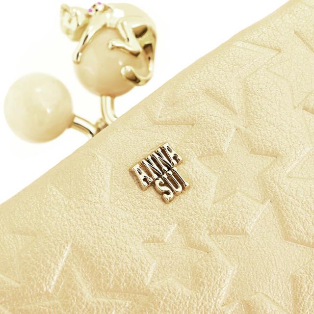 アナスイ 財布 二つ折り財布 がま口財布 ゴールド ANNA SUI