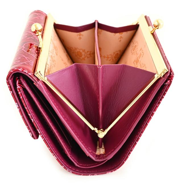 アナスイ 財布 二つ折り財布 がま口財布 ワイン ANNA SUI 316916-94 k