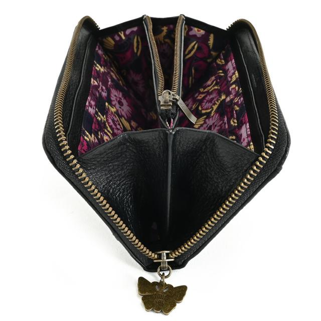 アナスイ 財布 長財布 ラウンドファスナー 黒(ブラック) ANNA SUI