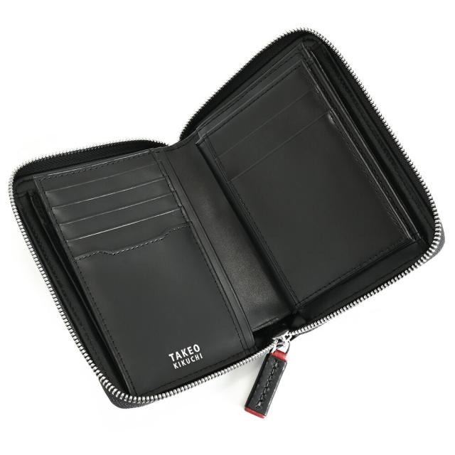 タケオキクチ 財布 二つ折り財布 BOX財布 ラウンドファスナー