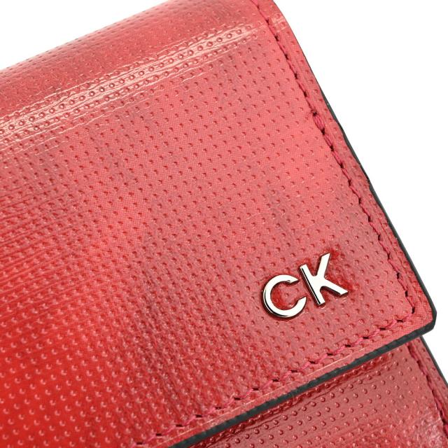 カルバンクライン 財布 三つ折り財布 L字ファスナー 赤(レッド) CK   818623 メンズ 紳士 ギフト 定番 彼氏 彼女 プレゼント カルバンクライン 財布 三つ折り財布 L字ファスナー 赤(レッド) CK