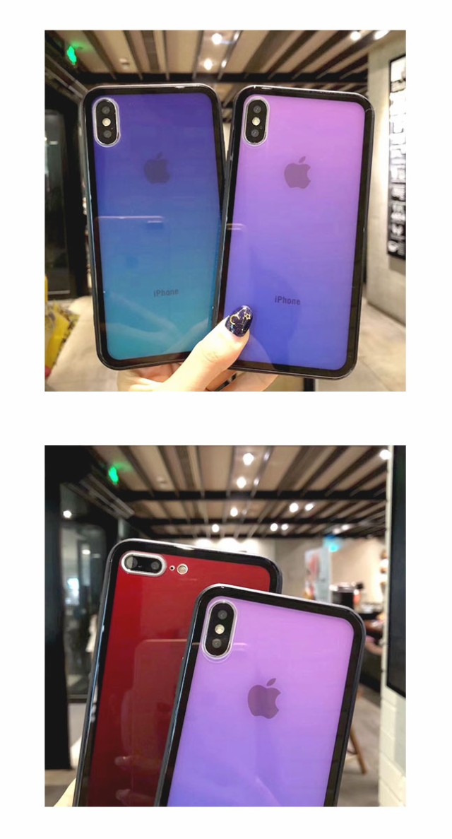 iphoneケース,クリア,透明,tpu,強化ガラス,背面ガラス,耐衝撃,衝撃吸収,ガラスケース,グラデーション,アップルロゴ,背面保護,おしゃれ,シンプル