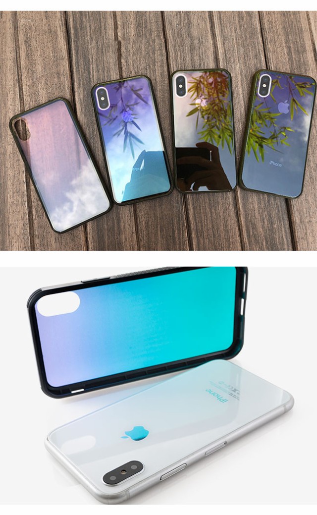 iphoneケース,クリア,透明,tpu,強化ガラス,背面ガラス,耐衝撃,衝撃吸収,ガラスケース,グラデーション,アップルロゴ,背面保護,おしゃれ,シンプル