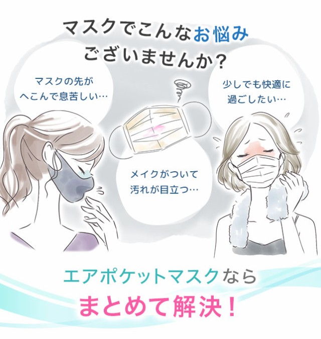 洗えるマスク,エアポケットマスク,接触冷感,息がしやすい,ペコペコしない,リップがつきにくい,ムレにくい