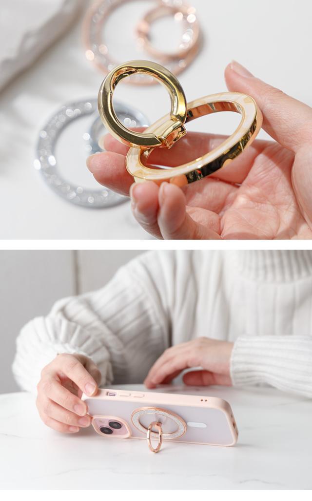 magsafe,マグセーフ,360度回転,リングスタンド,スマホリング,落下防止,強力磁気,磁石,おしゃれ,かわいい,キラキラ,シェル,ラメ,グリッター,ゴールド,シルバー