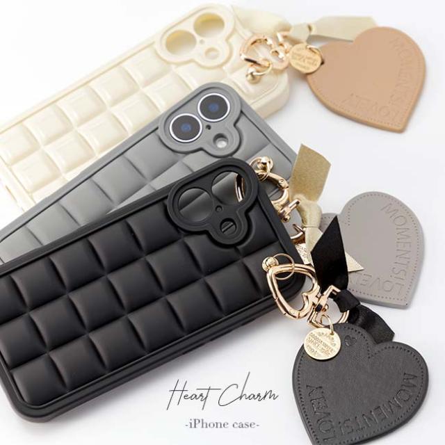 iphoneケース,韓国,ぷっくり,ぽこぽこ,ぷくぷく,3D,立体,キルティング,タイル,ハート,ストラップ,チャーム,かわいい,おしゃれ,シンプル,女子,シンプル,人気,トレンド,くすみカラー,淡色