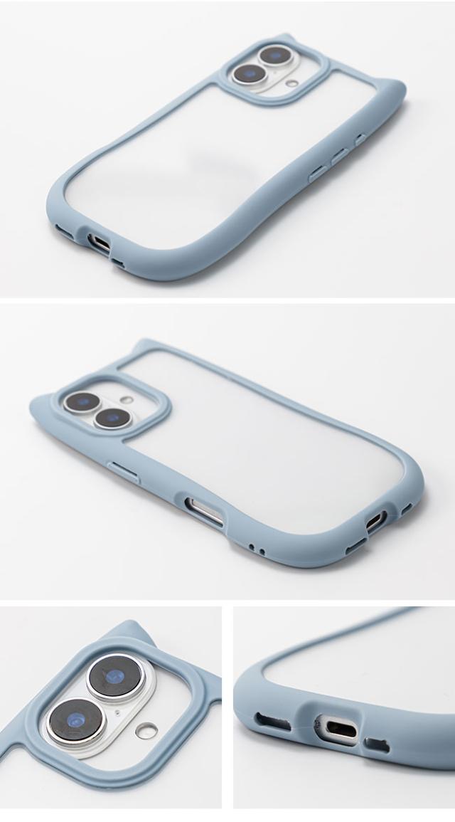 iphoneケース,韓国,ねこみみ,猫耳,クリアケース,背面クリア,かわいい,おしゃれ,シンプル,女子,個性的,くびれ,シンプル,人気,トレンド,くすみカラー