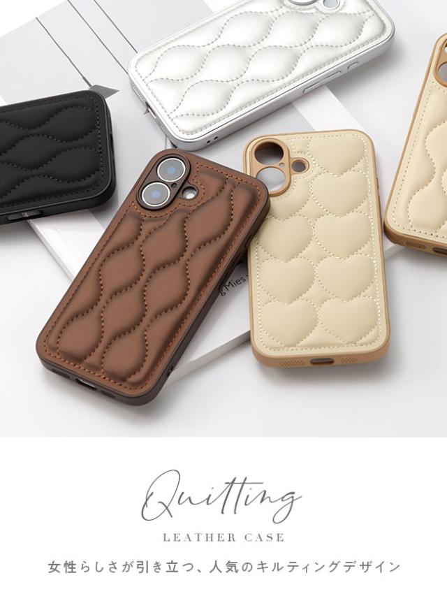 iphoneケース,キルティング,スマホケース,ハート,なみなみ,うねうね,レザー,淡色,韓国,かわいい,おしゃれ,シンプル,女子,シンプル,人気,トレンド,くすみカラー