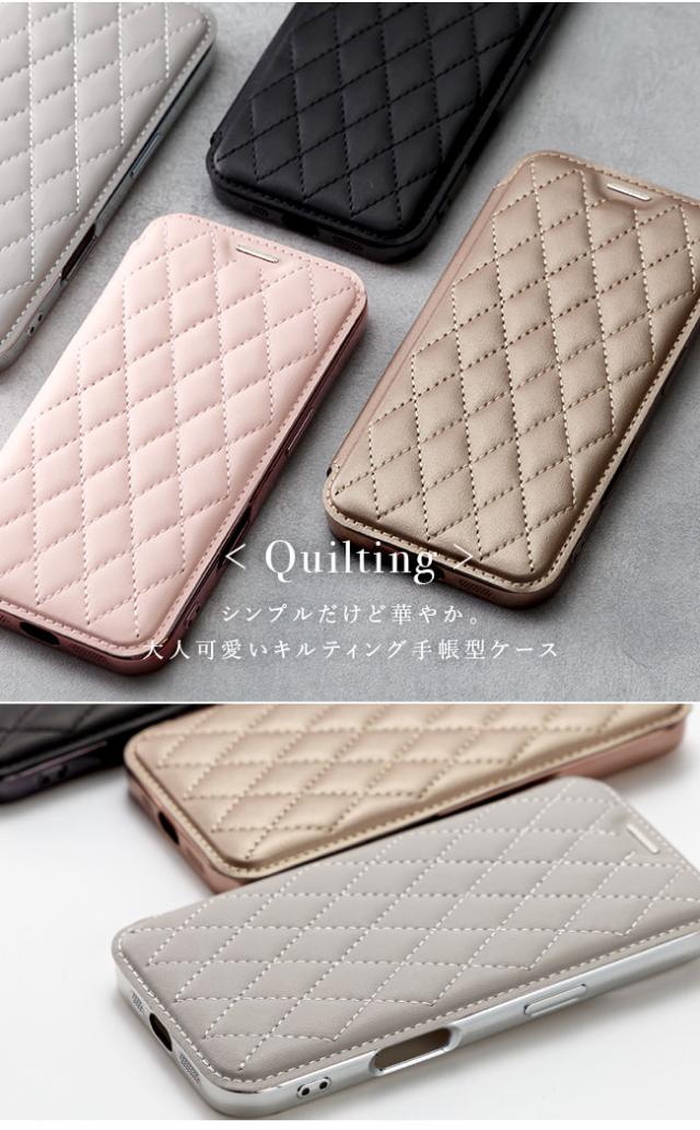 キルティング,手帳型ケース,フリップケース,ダイアリーケース,大人可愛い,ゴージャス,フェミニン,iphoneケース,MagSafe対応,マグセーフ対応,ワイヤレス充電対応,かわいい,韓国,TPU,シンプル,透明,クリア