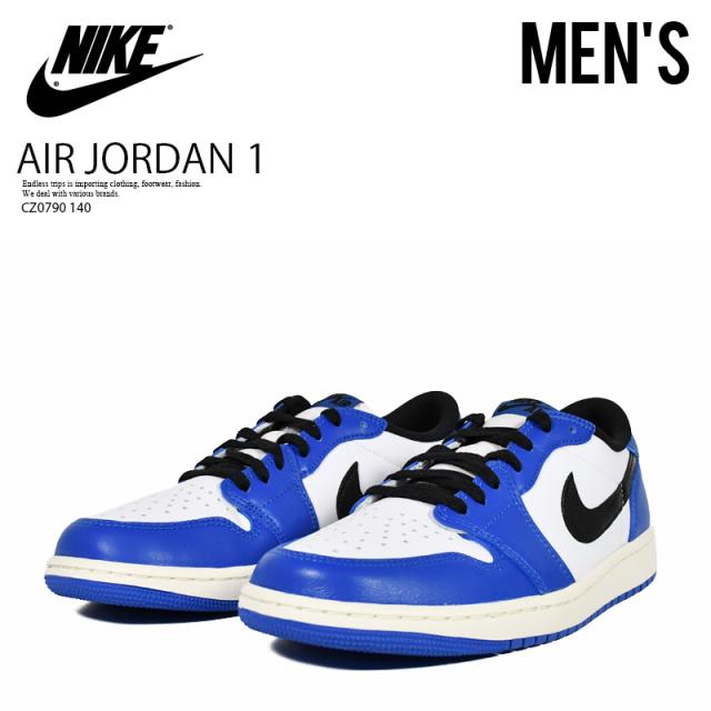 NIKE (ナイキ) AIR JORDAN 1 RETRO LOW OG (エア ジョーダン 1 レトロ ロー オリジナル) メンズ ローカット スニーカー シューズ バッシュ マイケル 普段使い カジュアル ストリート WHITE/BLACK-GAME -SAIL (ホワイト/ブラック/ブルー CZ0790-140 CZ0790 140