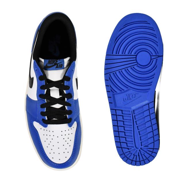 NIKE (ナイキ) AIR JORDAN 1 RETRO LOW OG (エア ジョーダン 1 レトロ ロー オリジナル) メンズ ローカット スニーカー シューズ バッシュ マイケル 普段使い カジュアル ストリート WHITE/BLACK-GAME -SAIL (ホワイト/ブラック/ブルー CZ0790-140 CZ0790 140