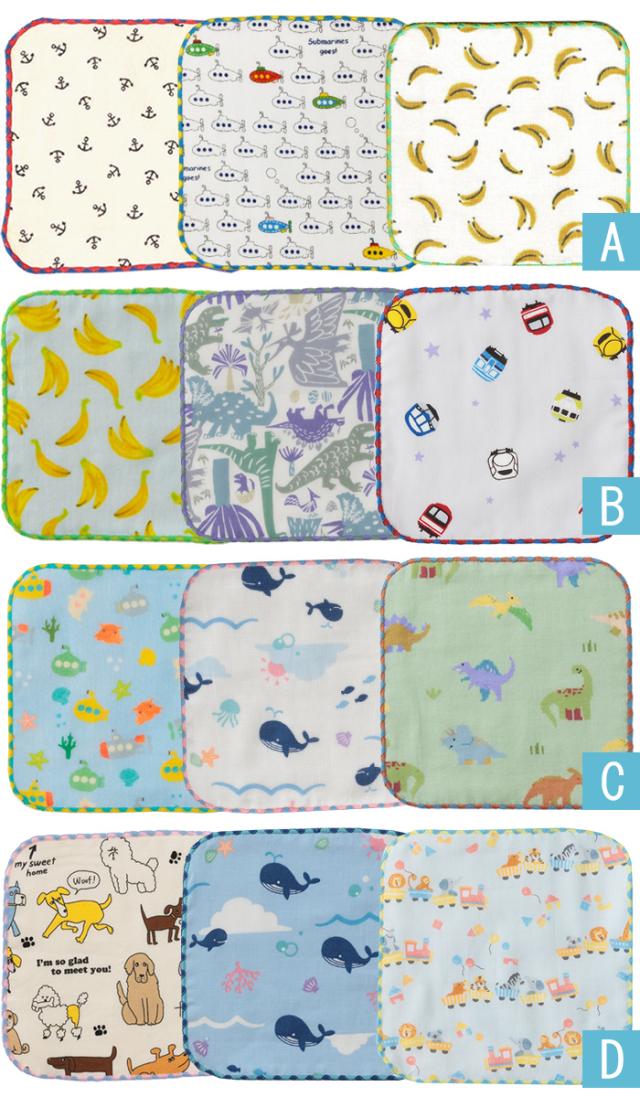 【送料無料】ミニハンカチミニハンカチ3枚セットミニタオルセット15×15ハンカチ女の子男の子日本製ガーゼパイルタオル15cm15センチ子供キッズ可愛いかわいいミニ小さいコンパクト入園入学卒園通園通学ココウォーク