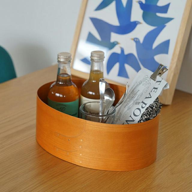 シェーカー オーバルボックス シェーカーボックス Lサイズ 木製 収納 収納ボックス チェリー材 天然木 カフェ キッチン雑貨 キッチン 台所 おしゃれ モダン アンティーク 北欧 ビンテージ北欧 ナチュラル アクセサリー