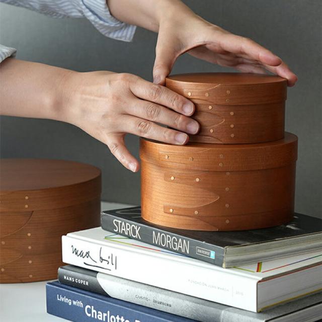 シェーカー ラウンドボックス シェーカーボックス Sサイズ 木製 収納 収納ボックス チェリー材 天然木 カフェ キッチン雑貨 キッチン 台所 おしゃれ モダン アンティーク 北欧 ビンテージ北欧 ナチュラル アクセサリー AXCIS アクシス