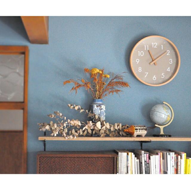 壁掛け時計 キャンパスウォールクロック Lサイズ グレー GRAY CAMPAS おしゃれ シンプル 可愛い 子供 アナログ 木製フレーム 読みやすい 見やすい 分かりやすい スイーブムーブメント