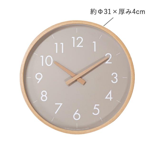 壁掛け時計 キャンパスウォールクロック Lサイズ グレー GRAY CAMPAS おしゃれ シンプル 可愛い 子供 アナログ 木製フレーム 読みやすい 見やすい 分かりやすい スイーブムーブメント