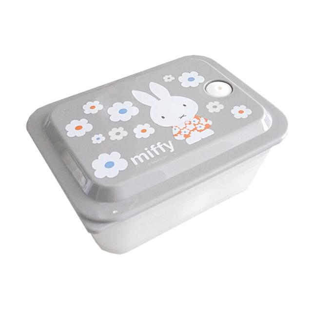 ミッフィー  抗菌 パッキン一体型ふわっと保存容器 450ml モノトーン フラワー ランチボックス 弁当箱 お弁当 日本製 お弁当箱 子供 入園 入学 幼稚園 保育園 園児 スケーター 電子レンジ 食洗機 ミッフィーモノトーンフラワー