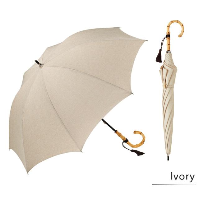 日傘傘かさ晴雨兼用晴雨兼用傘無地リネン風天然素材バンブーハンドルバンブー竹カサ紫外線防止加工ナチュラルシンプルタッセルSURMER日傘ストライプ長傘シュールメールファッション傘かさカサ紫外線防止加工縞シュルメール