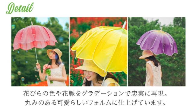 雨傘長傘チューリップアンブレラグラデーション60cmレディースwpc.ワールドパーティー通勤通学軽量クリア透明