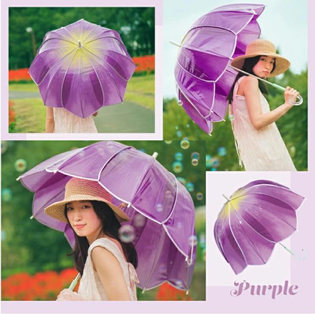 雨傘長傘チューリップアンブレラグラデーション60cmレディースwpc.ワールドパーティー通勤通学軽量クリア透明