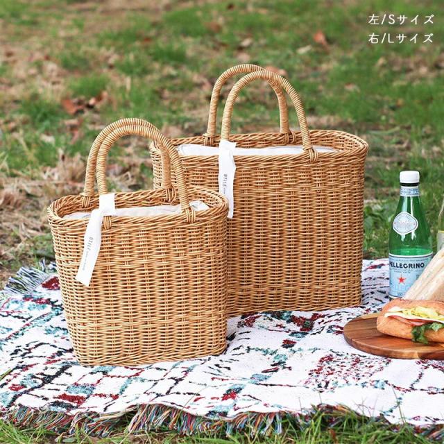 ユティルピクニッククーラーバッグ保冷バッグクーラーバッグ保冷バスケットランチバッグ飲み物お弁当かご籠バッグナチュラルかご編みピクニック保冷バッグcreerクレエかごバッグメルカドバッグ籠バッグカゴバッグ