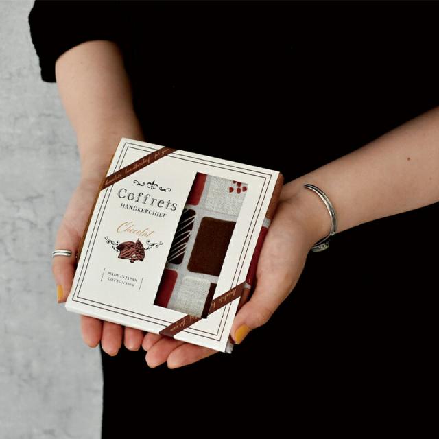 ギフトバレンタインデー雑貨ハンカチ箱入りガーゼタオルチョコレートおしゃれ個包装挨拶お礼お返しミニギフトプレゼント大人かわいい雑貨ホワイトデー女性男性