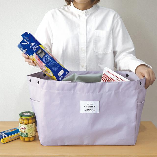 エコバッグレジカゴバッグ保冷LAURIERローリエレジカゴ対応保冷バッグ保温ショッピングバッグ自立式レジ袋マイバッグトートレジかごマチ広折りたたみたためる大容量買い物かごバッグ柄無地