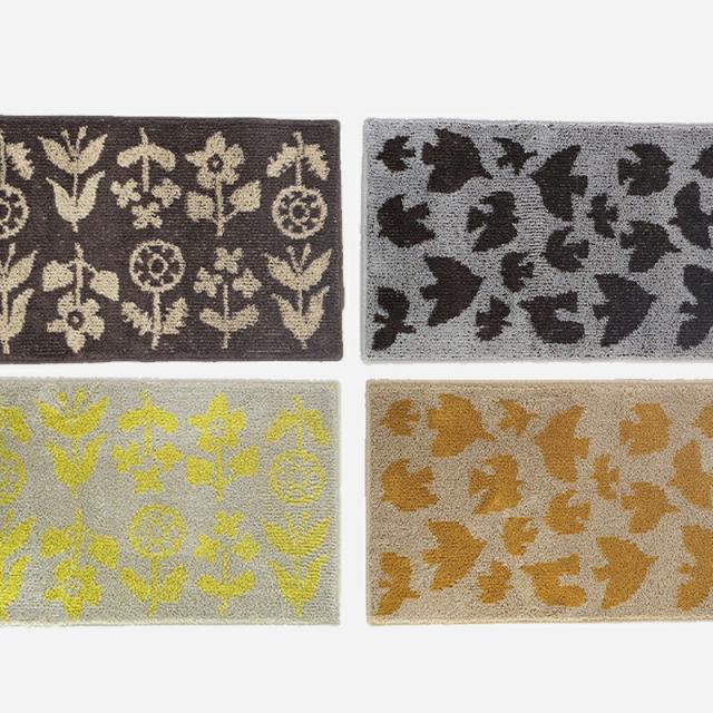 shesay北欧テイストの玄関マット45×70cm花が咲き誇る鳥の羽ばたくマットキッチンマットキッチン台所インテリア北欧室内ラグ滑り止め付き洗えるウォッシャブル洗濯日本製花鳥インテリアおしゃれシンプルアクセントマット