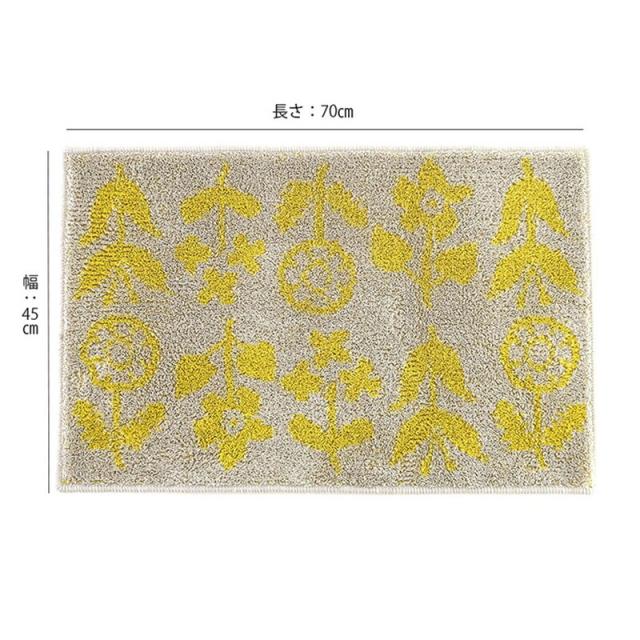 shesay北欧テイストの玄関マット45×70cm花が咲き誇る鳥の羽ばたくマットキッチンマットキッチン台所インテリア北欧室内ラグ滑り止め付き洗えるウォッシャブル洗濯日本製花鳥インテリアおしゃれシンプルアクセントマット