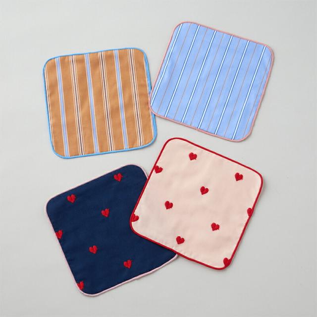 ハンカチ かわいい おしゃれ 小さい ミニサイズ 女性  女の子 10代 20代 30代 ギフト 無料メッセージシール対応 ちいさなハンカチ 日本製 プチギフト 小学生 中学生 高校生 大学生 退職 引越 レース 16cm シンプル オシャレ ハート 綿100% 500円くらい ばらまき 16×16