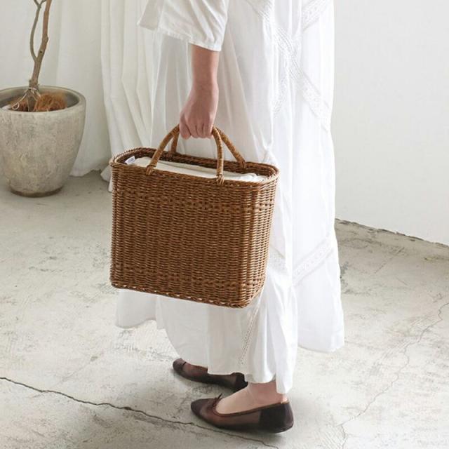 ユティルピクニッククーラーバッグ保冷バッグクーラーバッグ保冷バスケットランチバッグ飲み物お弁当かご籠バッグナチュラルかご編みピクニック保冷バッグcreerクレエかごバッグメルカドバッグ籠バッグカゴバッグ