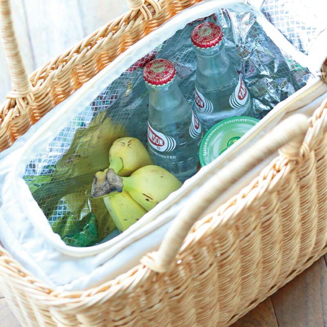 ユティルピクニッククーラーバッグ保冷バッグクーラーバッグ保冷バスケットランチバッグ飲み物お弁当かご籠バッグナチュラルかご編みピクニック保冷バッグcreerクレエかごバッグメルカドバッグ籠バッグカゴバッグ