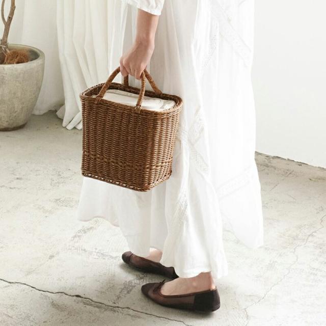 ユティルピクニッククーラーバッグ保冷バッグクーラーバッグ保冷バスケットランチバッグ飲み物お弁当かご籠バッグナチュラルかご編みピクニック保冷バッグcreerクレエかごバッグメルカドバッグ籠バッグカゴバッグ